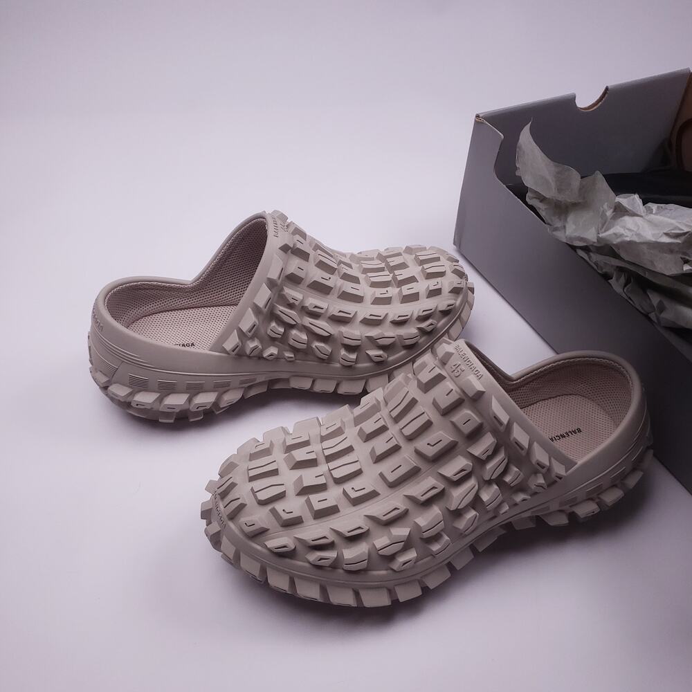Balenciaga Defender Clogs Rubber Mule 45 Men's Beige 735252 Clog Slip-on New